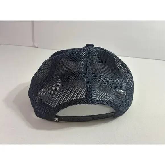 Helly Hansen A-Frame Cabin Logo Trucker Hat Navy Mesh Snapback Outdoor Hiking - Picture 4 of 8